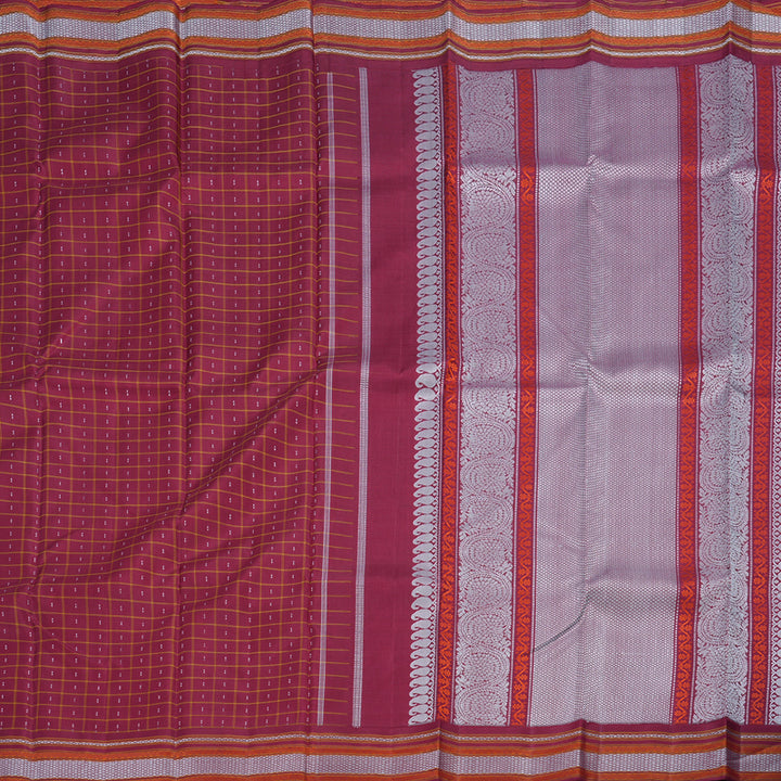 Hayagrivas Maroon Kanjivaram Silk Saree with Maroon Border BBD409F5-2