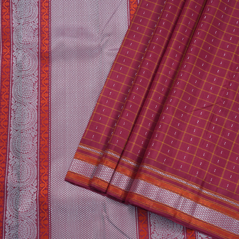 Hayagrivas Maroon Kanjivaram Silk Saree with Maroon Border BBD409F5-2