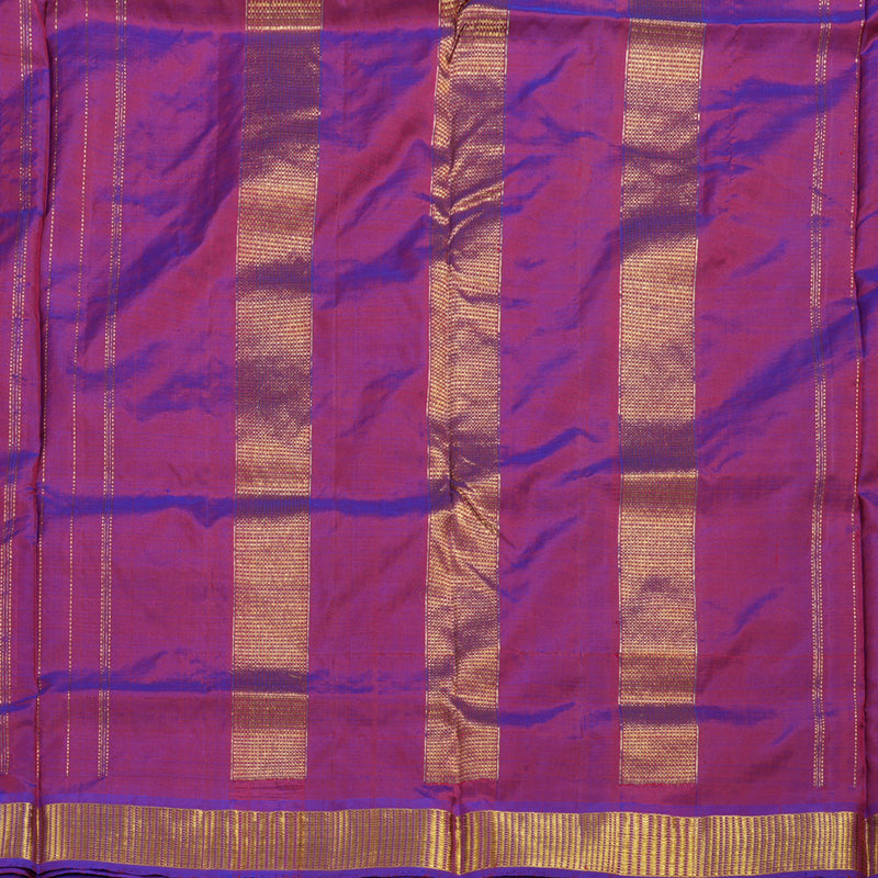 Hayagrivas Purple Ten Yards Silk Saree BBD412F2-2