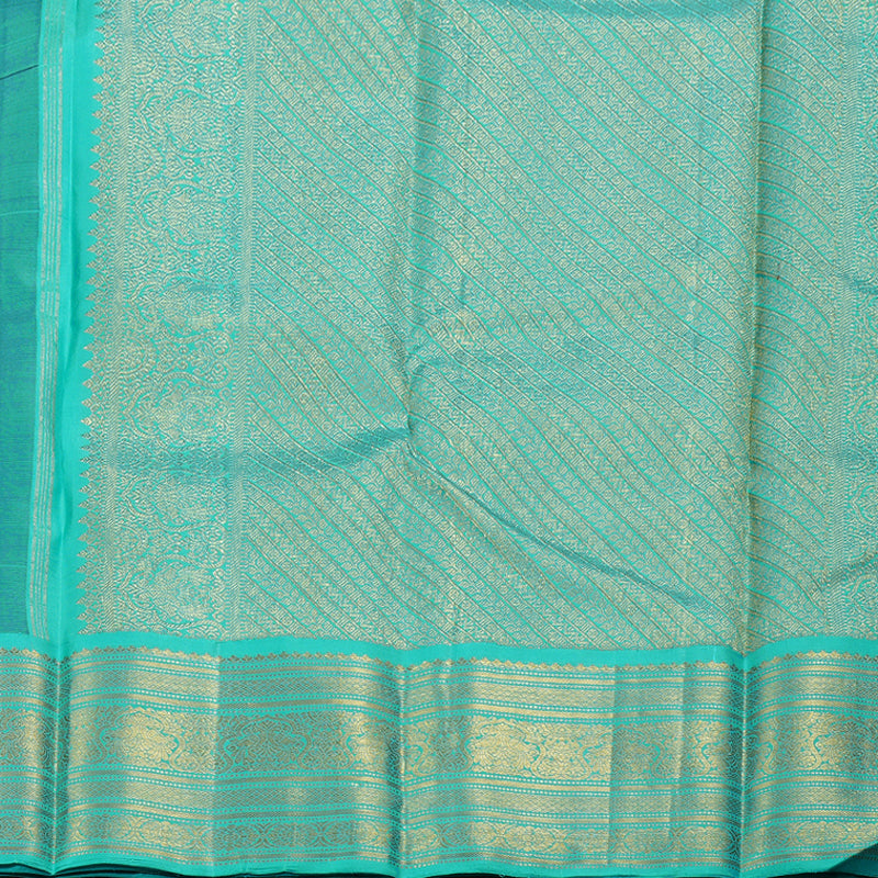 Hayagrivas Purple Kanjivaram Silk Saree with Sea Green Border BBD424F1-1