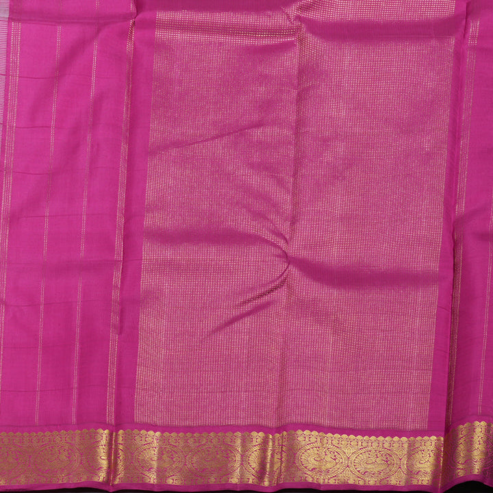 Hayagrivas Half White Kanjivaram Silk Saree with Pink Border BBD427F3-21