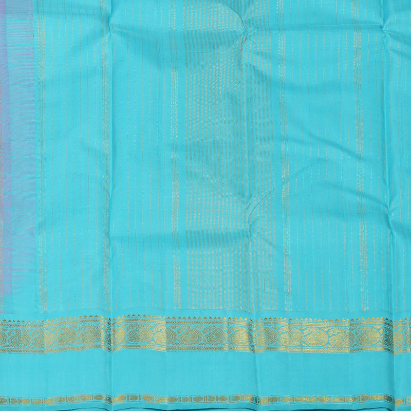 Hayagrivas Handloom Rose Pink Kanjivaram Silk Saree with Sky Blue Border BBD427F3-3