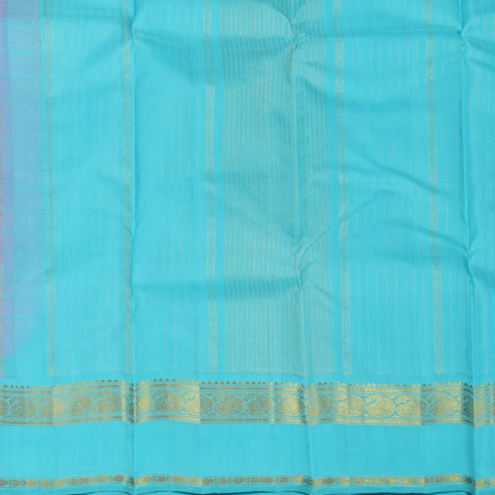Hayagrivas Handloom Rose Pink Kanjivaram Silk Saree with Sky Blue Border BBD427F3-3