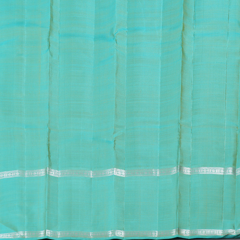 Hayagrivas Sampanga Yellow Kanjivaram Silk Saree with Sea Blue Border - BBD430F6-1