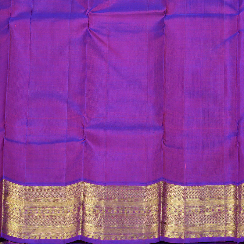 Hayagrivas Parrot Green Kanjivaram Silk Saree with Purple Border - BBD431F11-2