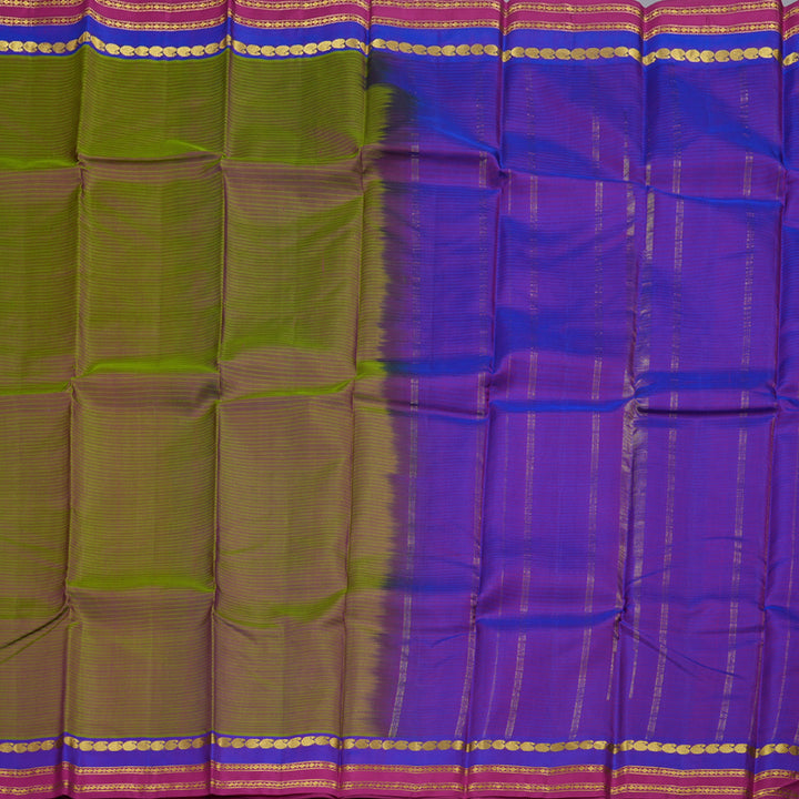 Hayagrivas Mandhalir Handloom Kanjivaram Silk Saree with Purple And Pink Border BBD433F1-5