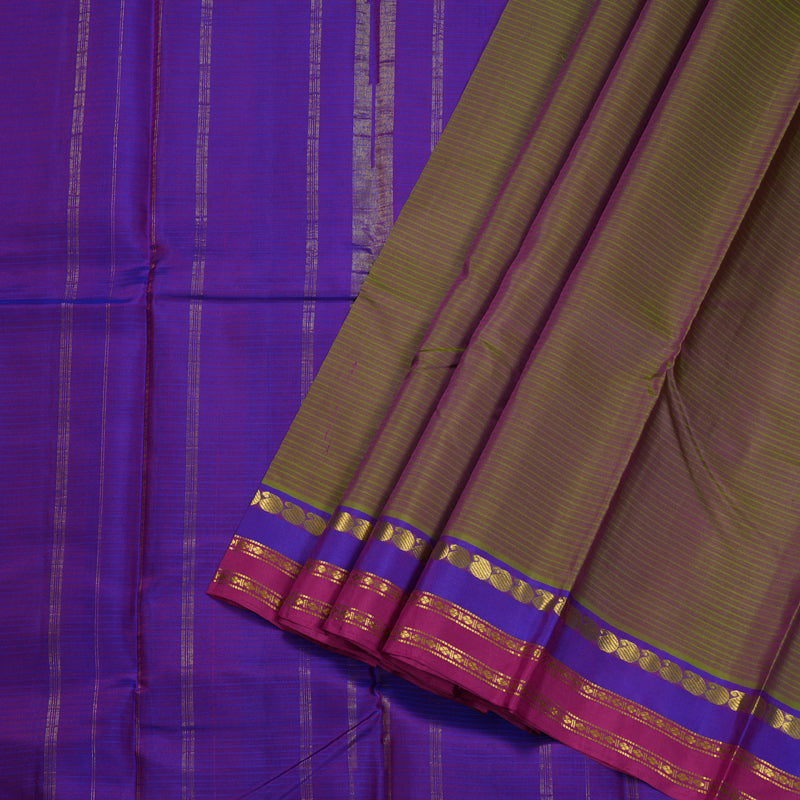 Hayagrivas Mandhalir Handloom Kanjivaram Silk Saree with Purple And Pink Border BBD433F1-5