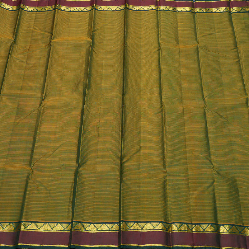 Hayagrivas Mehandi Green Kanjivaram Silk Saree with Bottle Green Border -BBD433F1-62