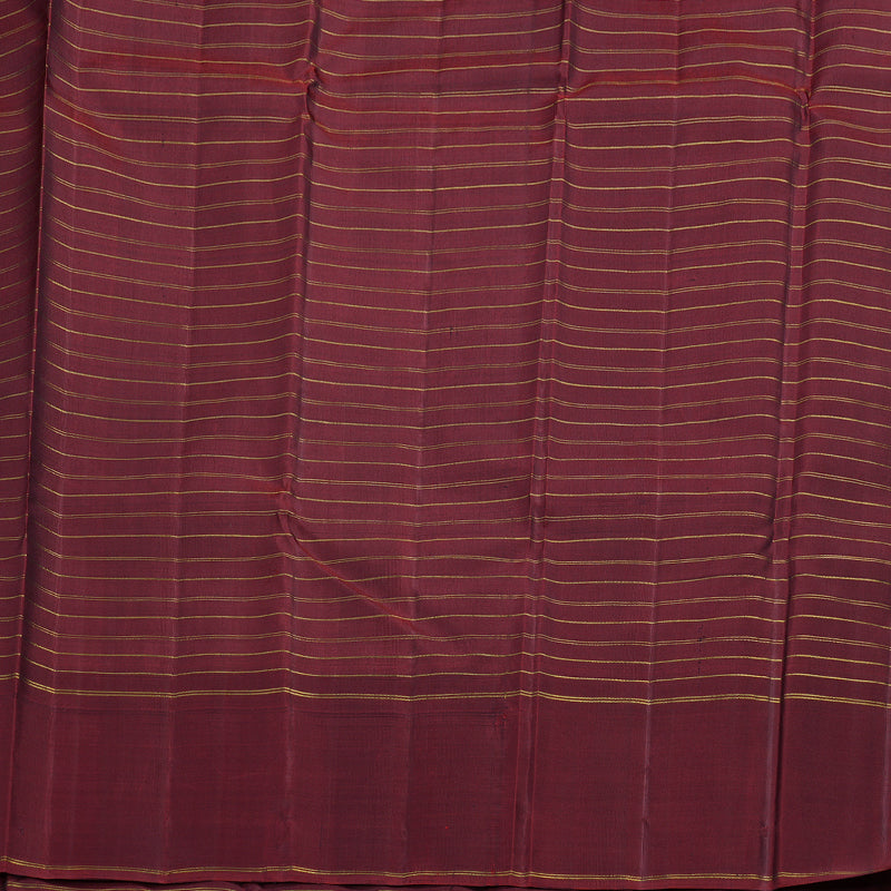 Hayagrivas Plum Purple Handloom Kanjivaram Silk Saree with Wine Maroon Border BBD434F4-1