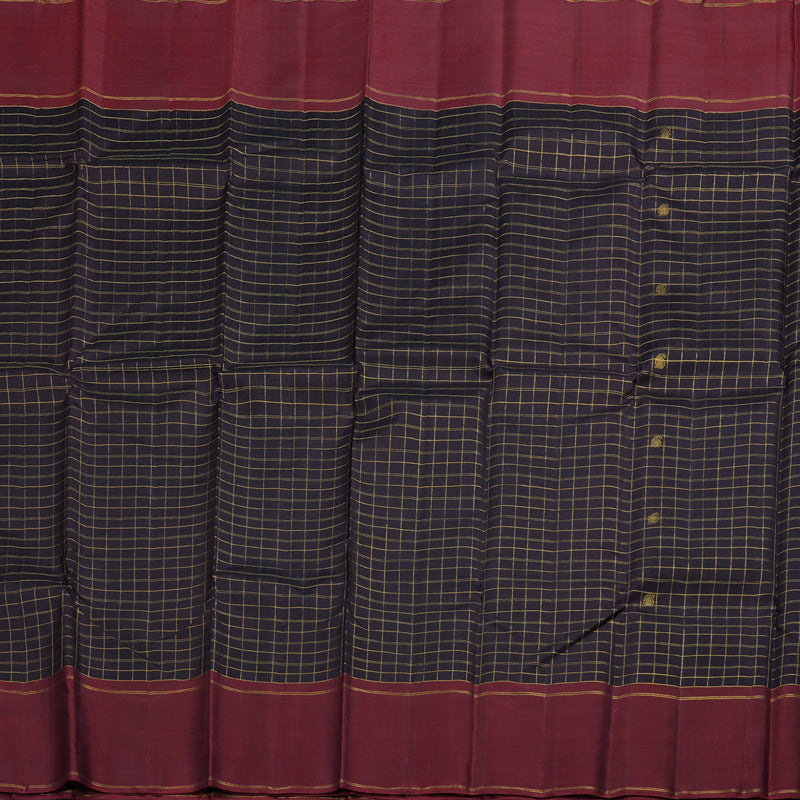 Hayagrivas Plum Purple Handloom Kanjivaram Silk Saree with Wine Maroon Border BBD434F4-1