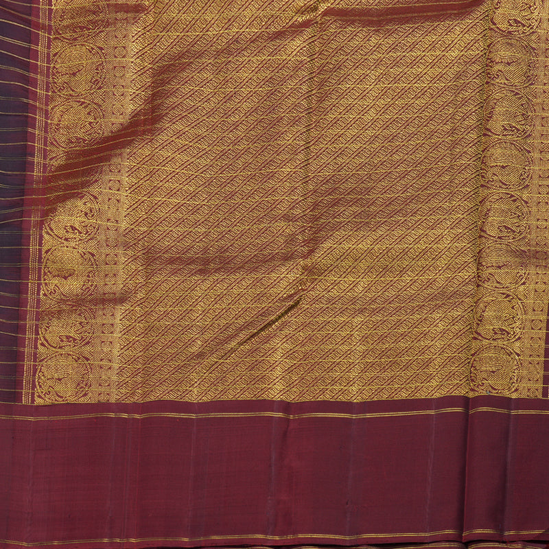 Hayagrivas Plum Purple Handloom Kanjivaram Silk Saree with Wine Maroon Border BBD434F4-1