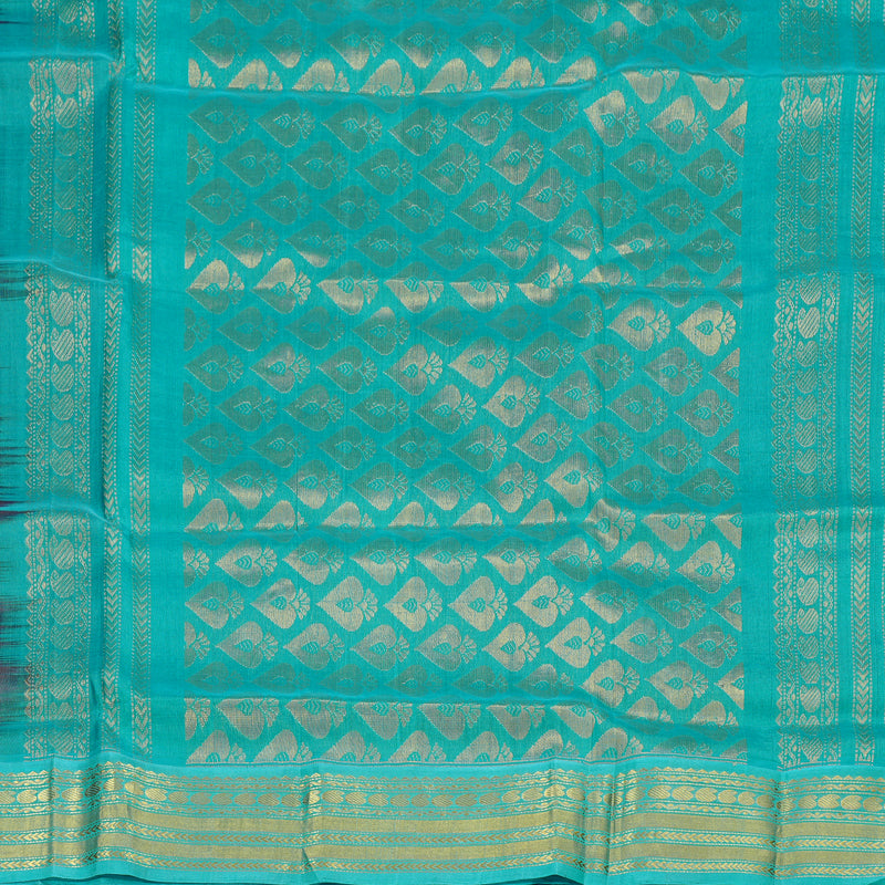 Hayagrivas Handloom Magenta With Sea Blue Silk Cotton Saree BBD438F5-5