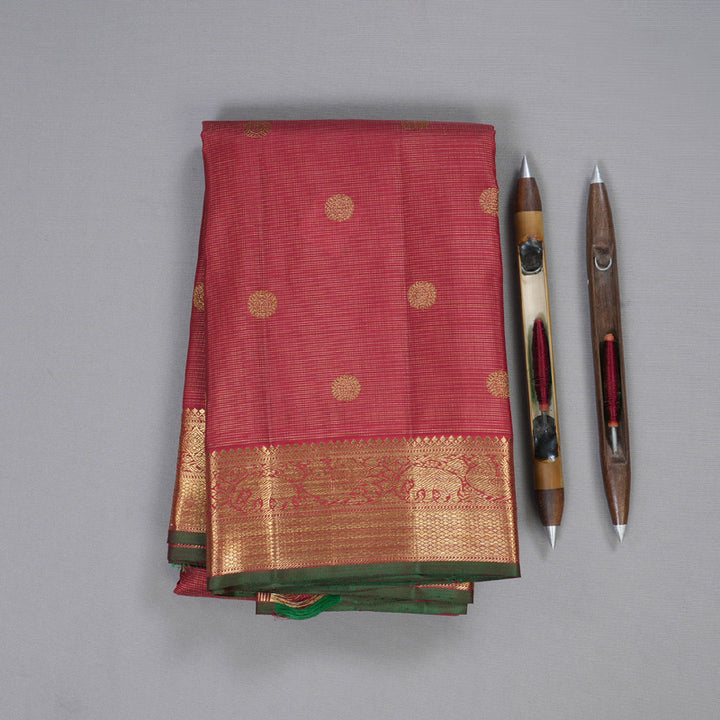 Hayagrivas Maroon Vairaoosi Kanjivaram Handloom Silk Saree BBD440F3-1