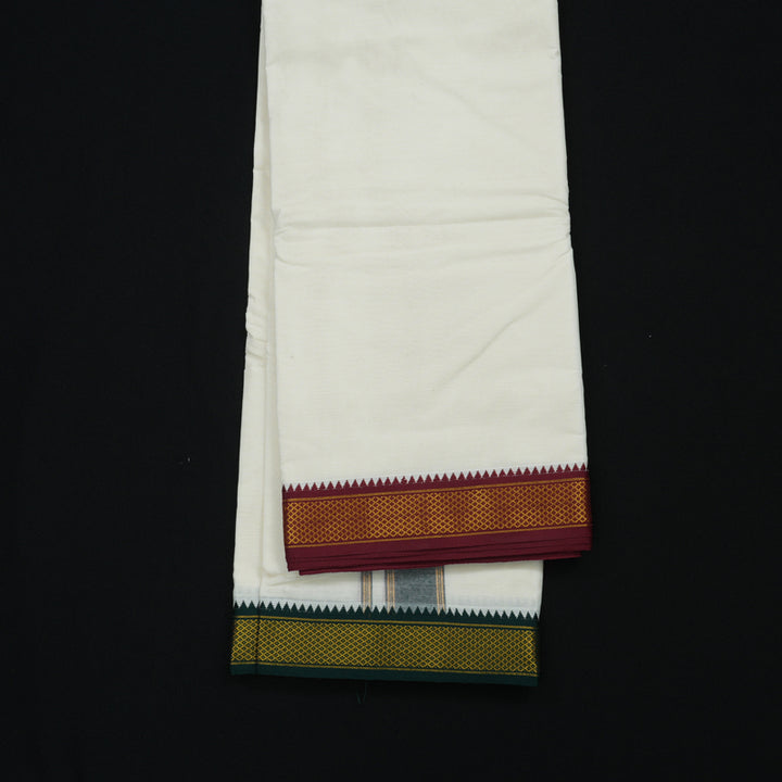 Hayagrivas Cotton Dhoti 10*6 with Ganga Jamuna border BBD441F4-1