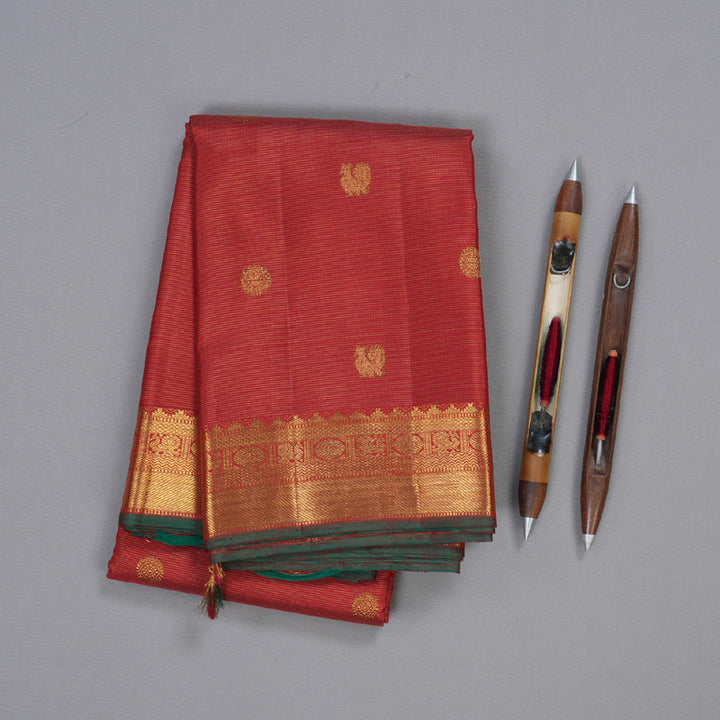 Hayagrivas Maroon Kanjivaram Silk Saree with Maroon Border BBD448F8-1