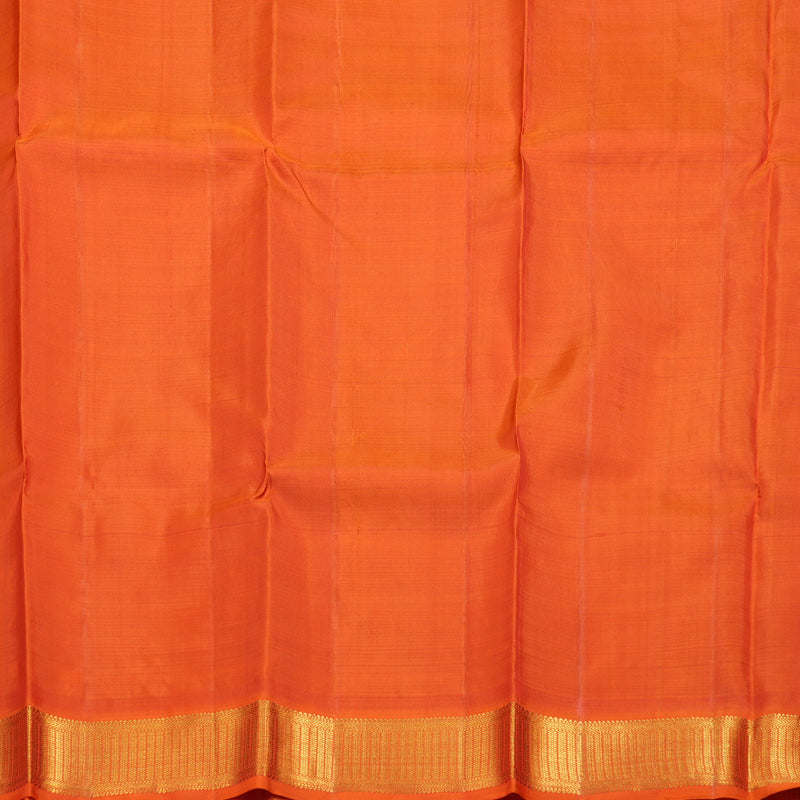 Hayagrivas Dark Purple Handloom Kanjivaram Silk Saree with Orange Border BBD449F8-1