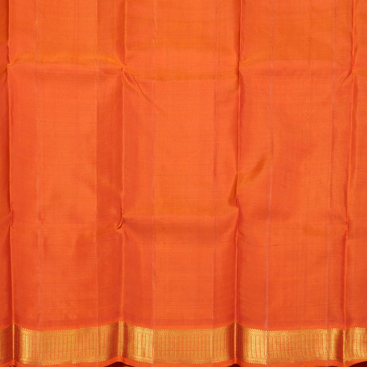Hayagrivas Dark Purple Handloom Kanjivaram Silk Saree with Orange Border BBD449F8-1