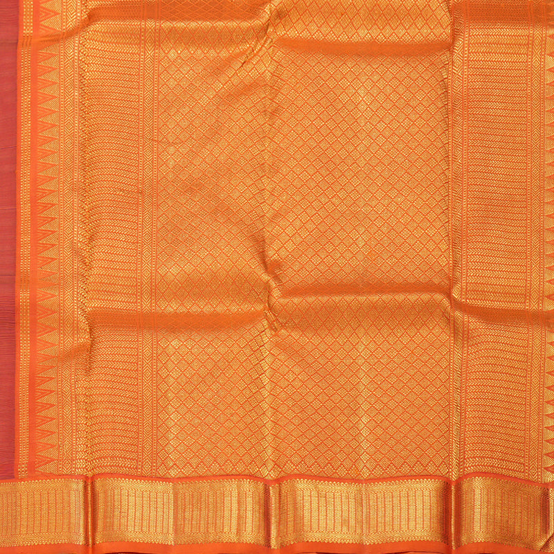 Hayagrivas Dark Purple Handloom Kanjivaram Silk Saree with Orange Border BBD449F8-1