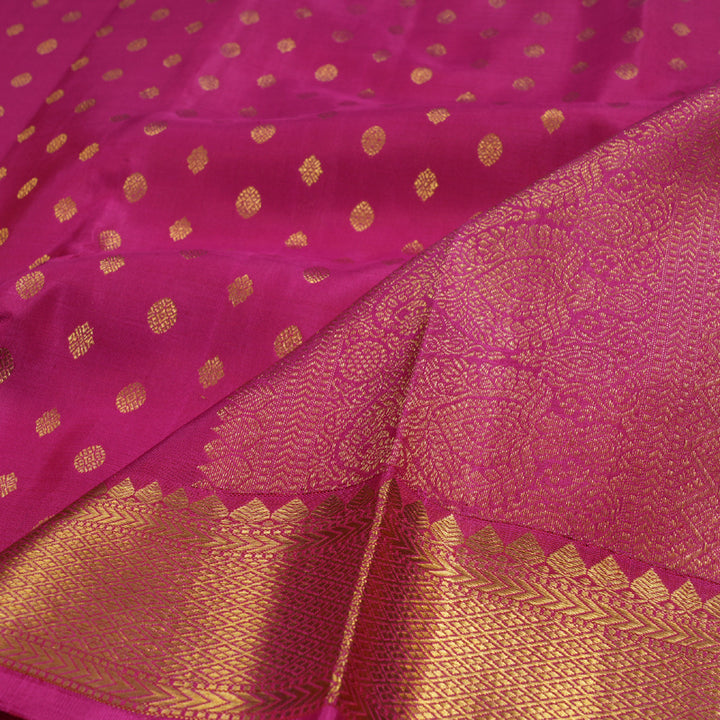 Hayagrivas Dark Pink Kanjivaram Silk Saree BBD463F11-1