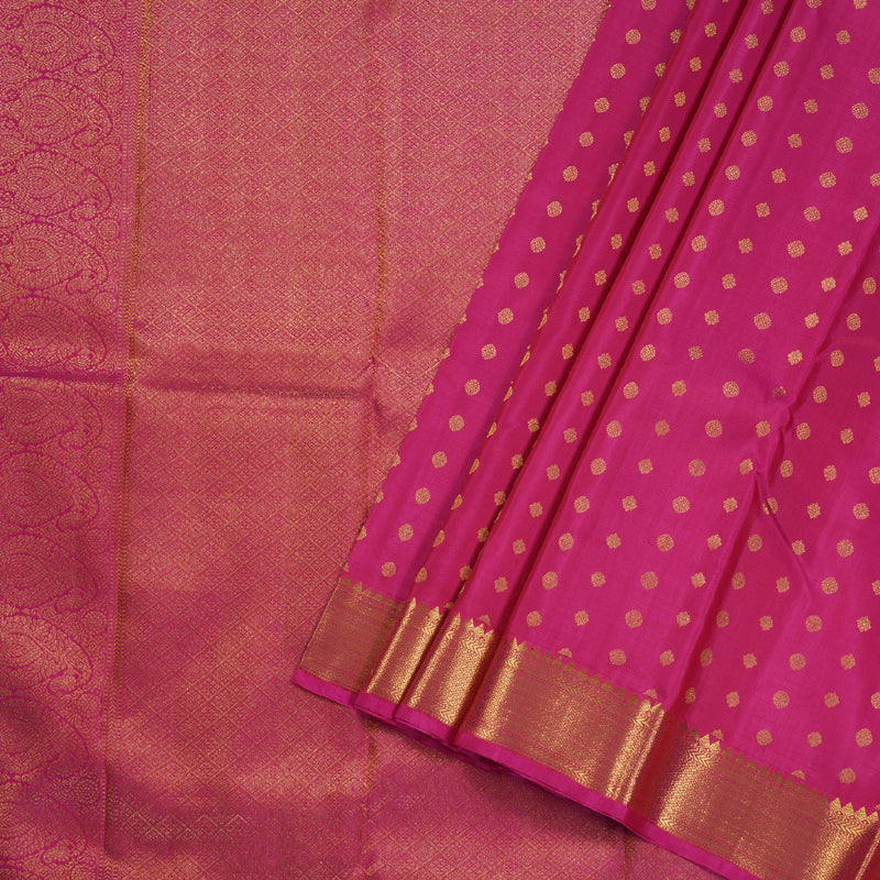 Hayagrivas Dark Pink Kanjivaram Silk Saree BBD463F11-1