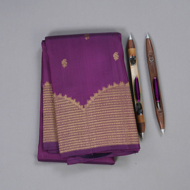 Hayagrivas Purple Kanjivaram Silk Saree with Purple Border BBD466F2-1