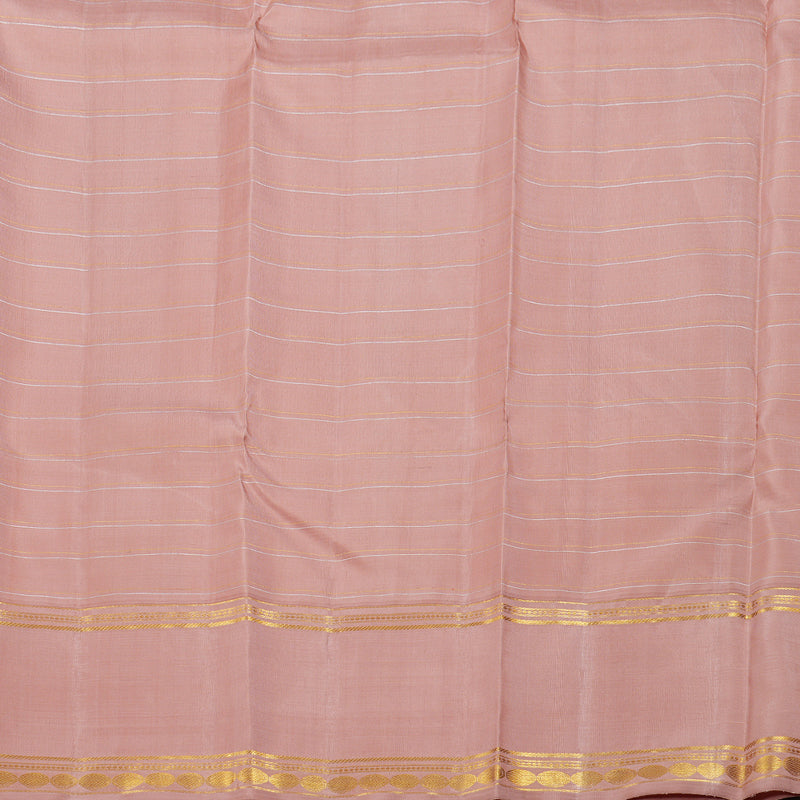 Hayagrivas Pastel Multi Color Kanjivaram Silk Saree with Rosewood Pink Border BBD467F4-1