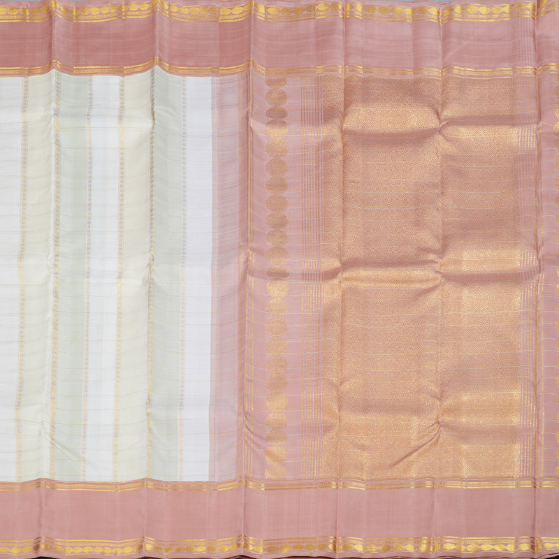 Hayagrivas Pastel Multi Color Kanjivaram Silk Saree with Rosewood Pink Border BBD467F4-1