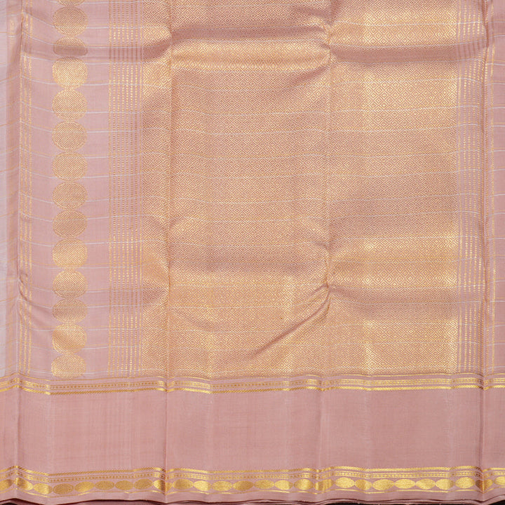 Hayagrivas Pastel Multi Color Kanjivaram Silk Saree with Rosewood Pink Border BBD467F4-1