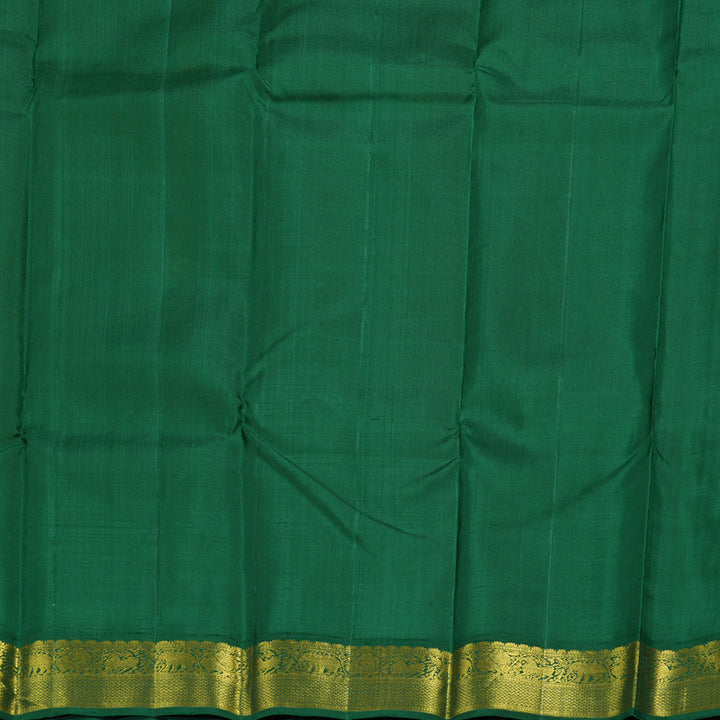 Hayagrivas Lemon Yellow Handloom Kanjivaram Silk Saree with Bottle Green Border BBD476F5-2