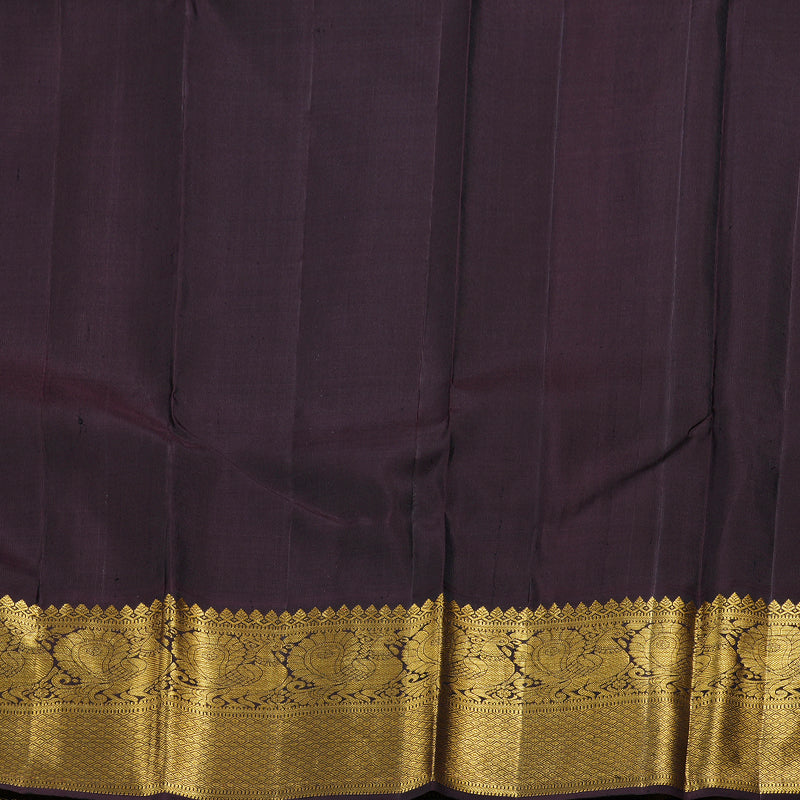 Hayagrivas Beige Kanjivaram Silk Saree with Dark Brown Border BBD476F9-2