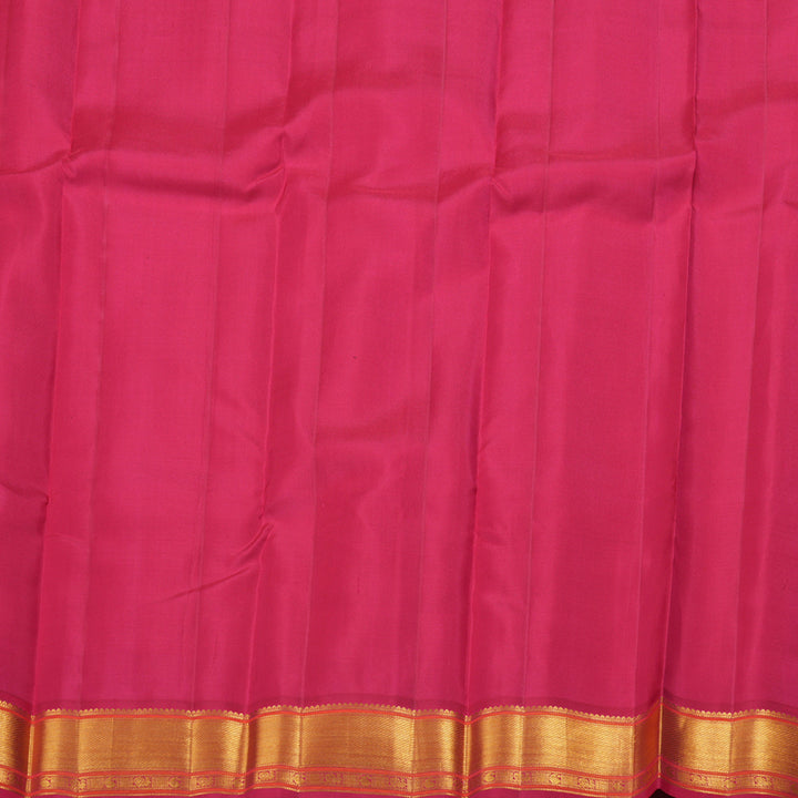 Hayagrivas Sandal Beige Kanjivaram Silk Saree with Dark Pink Border BBD257E2-1