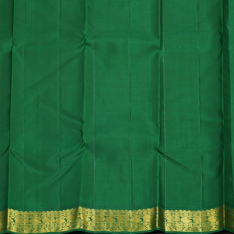 Hayagrivas Mango Yellow Handloom Kanjivaram Silk Saree with Bottle Green Border BBD483F5-6