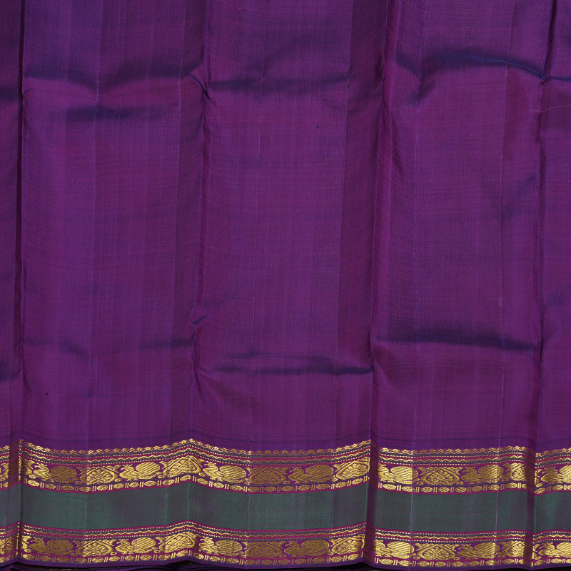 Hayagrivas Beige Kanjivaram Silk Saree with Purple Border BBD483F8-3