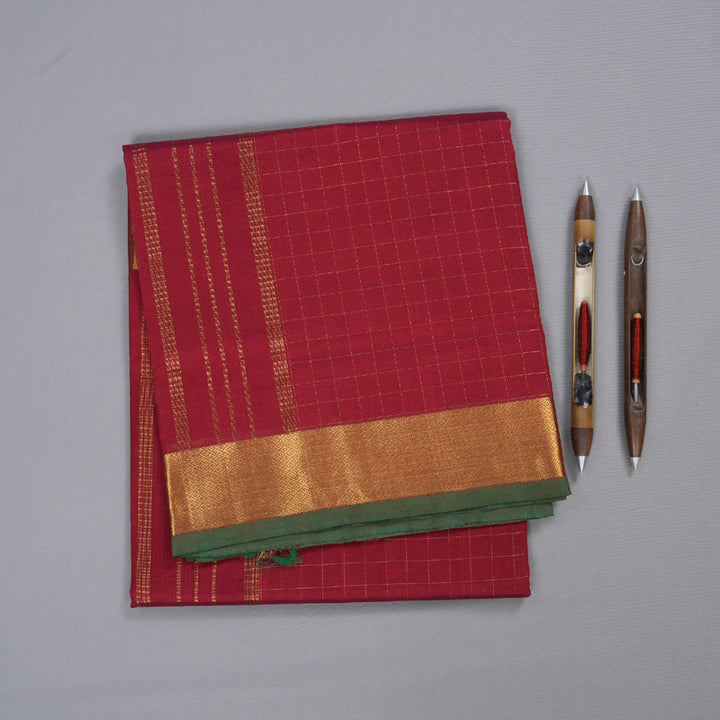 Hayagrivas Handloom Traditional Red Silk Cotton Saree BBD485F7-6