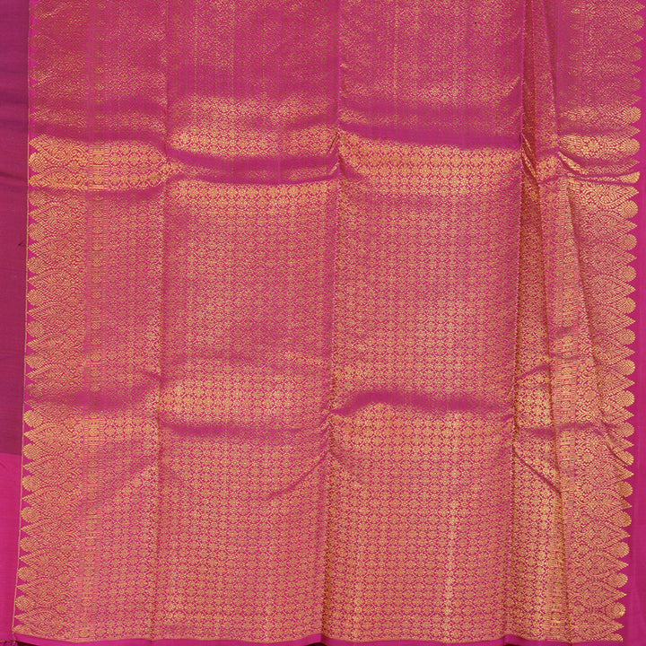 Hayagrivas Handloom Kanjivaram Silk Saree in Majestic Dark Maroon BBD487F3-1