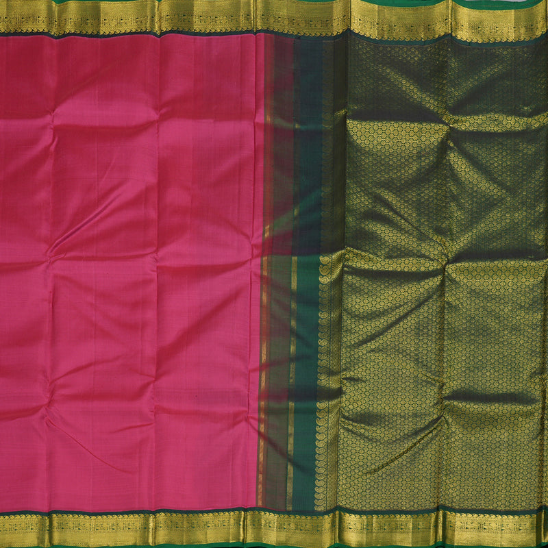 Hayagrivas Handloom Barbie Pink With Green Border BBD498F2-1