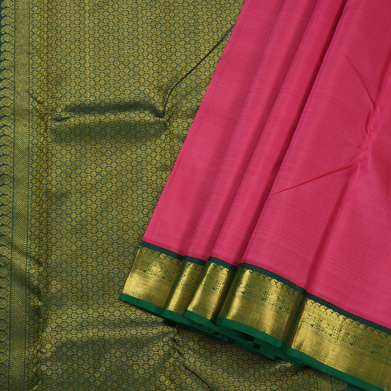 Hayagrivas Handloom Barbie Pink With Green Border BBD498F2-1