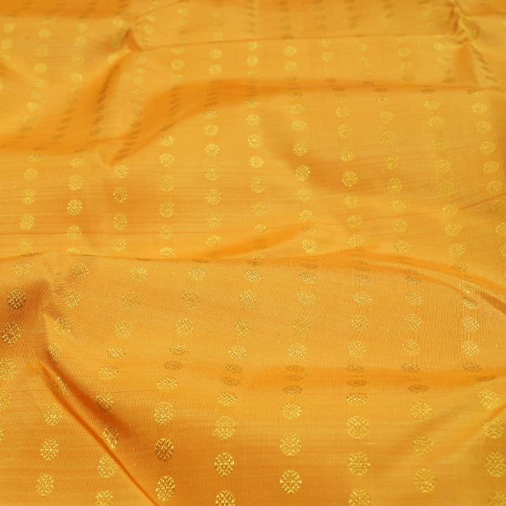 Hayagrivas Mustard Yellow Kanjivaram Silk Saree with Annam Motifs in Pink Border - BBD498F6-1