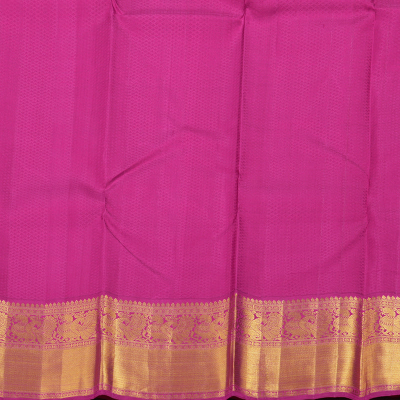 Hayagrivas Mustard Yellow Kanjivaram Silk Saree with Annam Motifs in Pink Border - BBD498F6-1