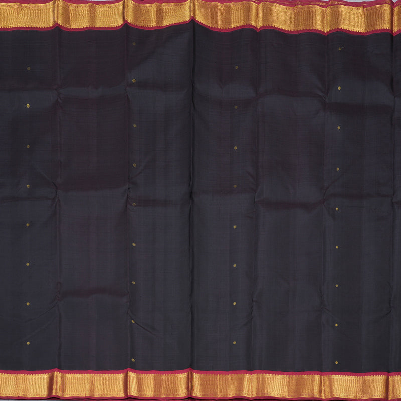 Hayagrivas Black Handloom Kanjivaram Silk Saree with Maroon Border BBD510F11-1