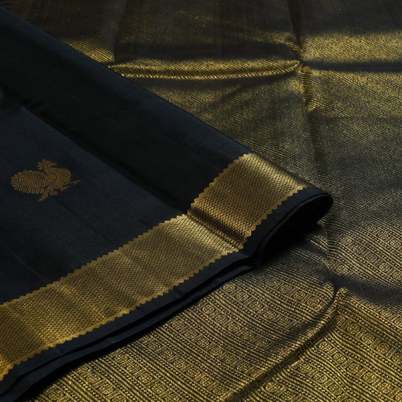 Hayagrivas Stunning Black Handloom Kanjivaram Silk Saree BBD510F3-3