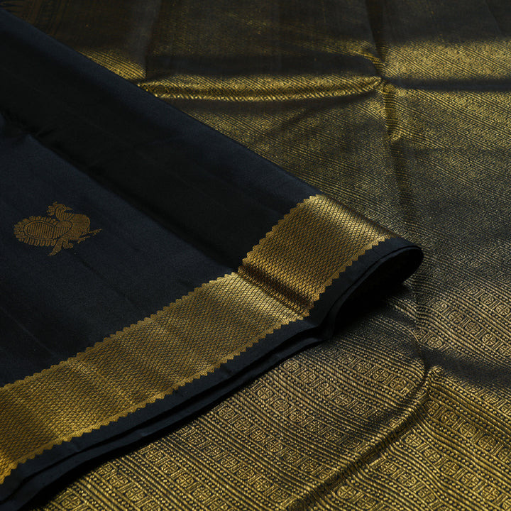 Hayagrivas Stunning Black Handloom Kanjivaram Silk Saree BBD510F3-3
