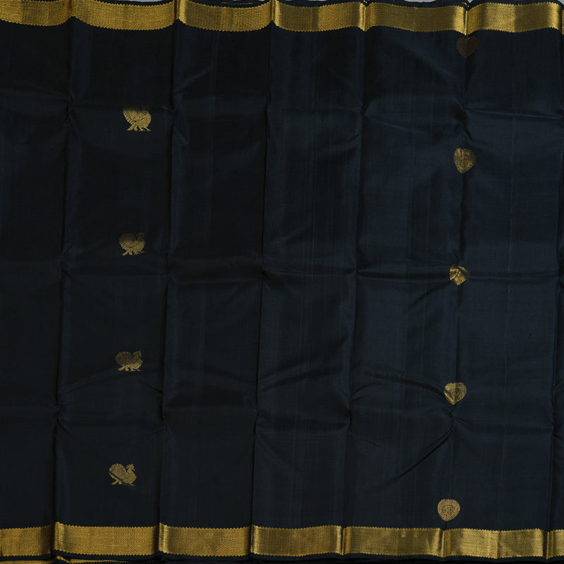 Hayagrivas Stunning Black Handloom Kanjivaram Silk Saree BBD510F3-3