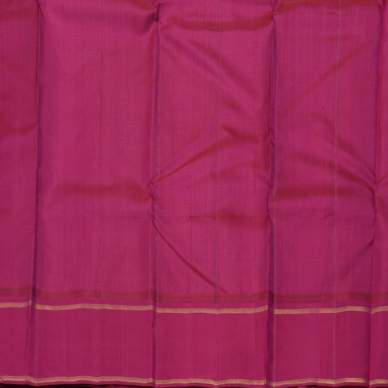 Hayagrivas Green With Yellow Muted Checks Kanjivaram Silk Saree with Dark Pink Border BBD510F7-1