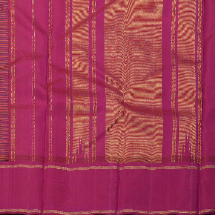 Hayagrivas Green With Yellow Muted Checks Kanjivaram Silk Saree with Dark Pink Border BBD510F7-1