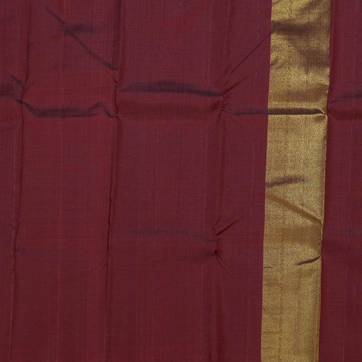 Hayagrivas Black Kanjivaram Handloom Silk Saree with Deep Maroon Raising Temple Border BBD511F1-4