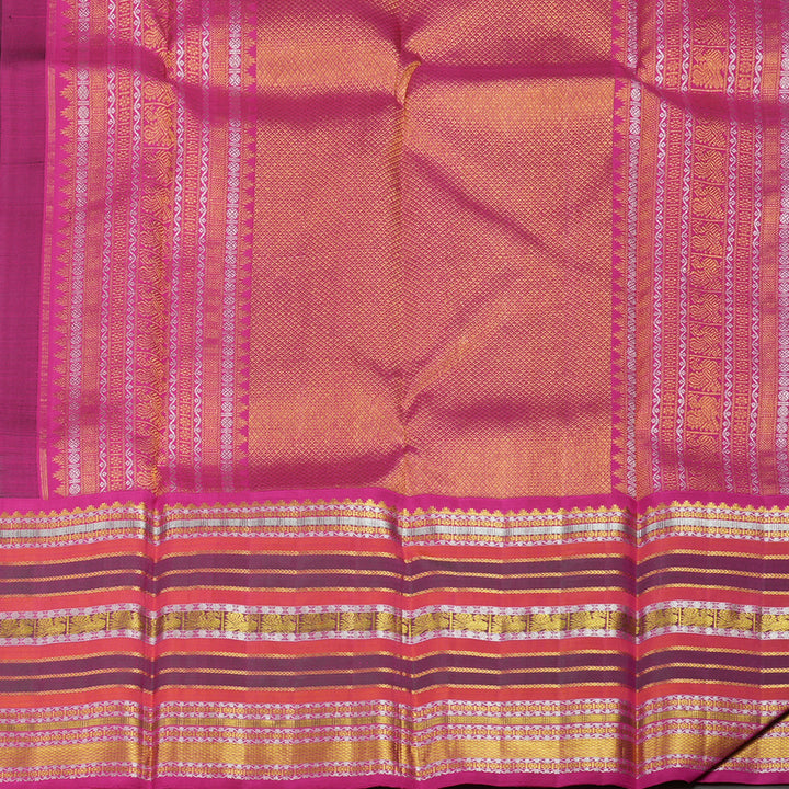 Hayagrivas Handloom Pure Kanjivaram Silk Saree in Lavish Bottle Green BBD513F8-1