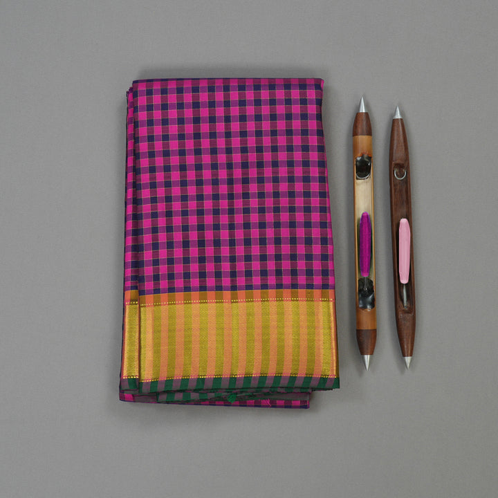 Hayagrivas Handloom Multicolour Checks Kanjivaram Silk Saree BBD514F5-2