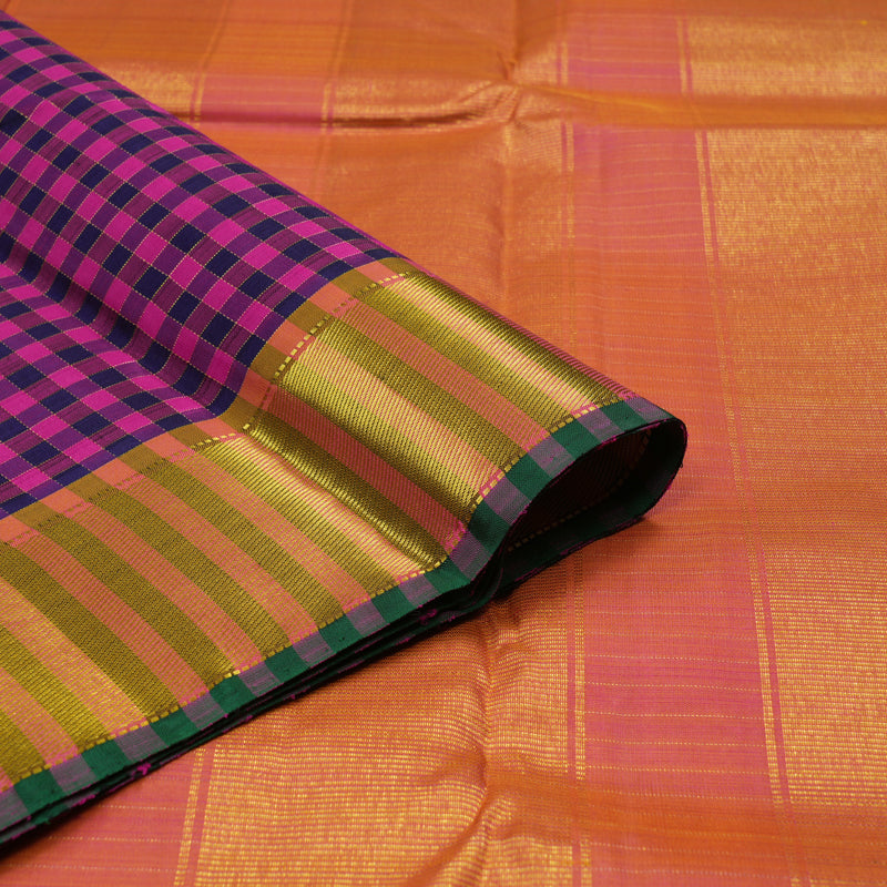 Hayagrivas Handloom Multicolour Checks Kanjivaram Silk Saree BBD514F5-2