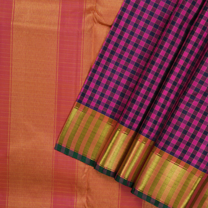 Hayagrivas Handloom Multicolour Checks Kanjivaram Silk Saree BBD514F5-2